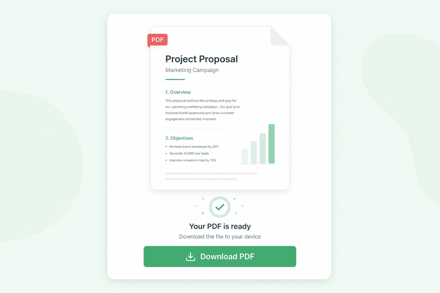PDF download success preview